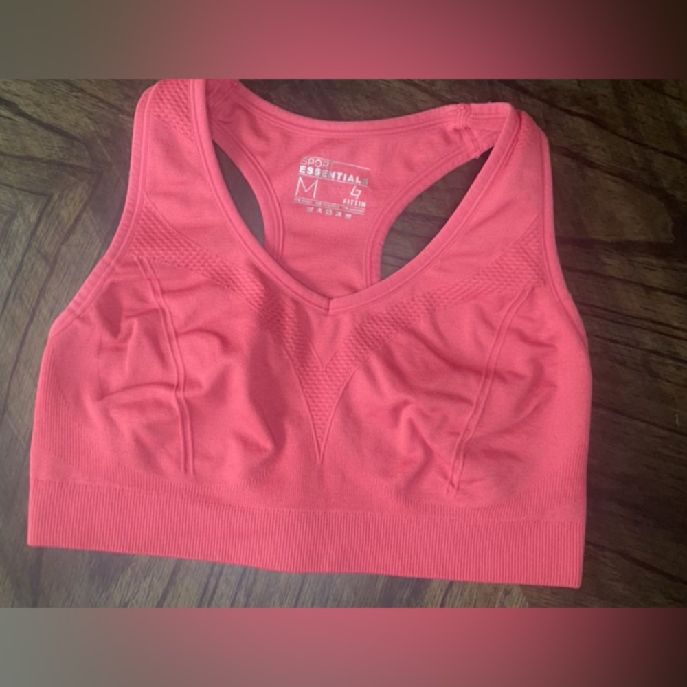 Pink sports bra